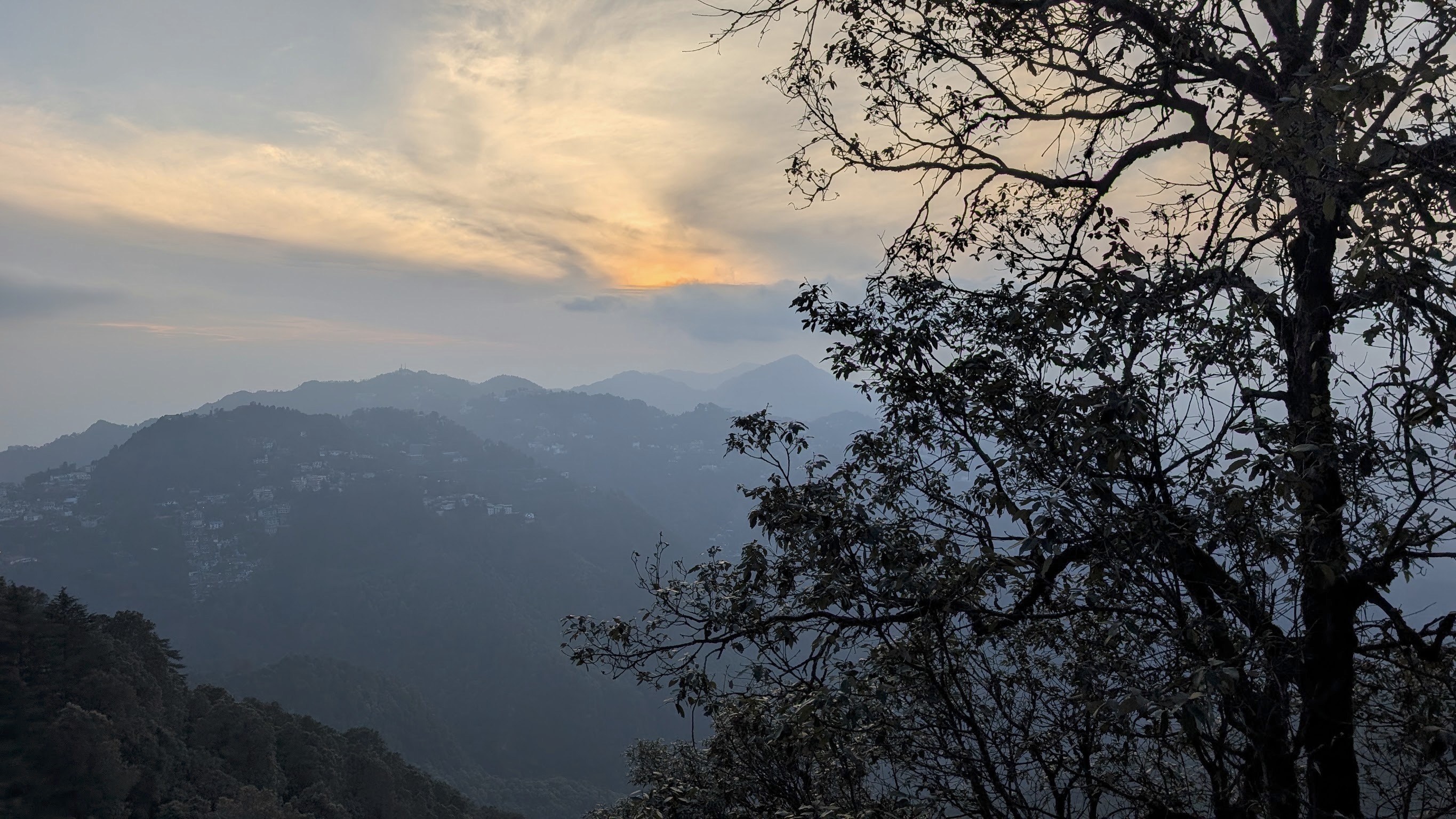 Amazing sunset view from atop the mountains